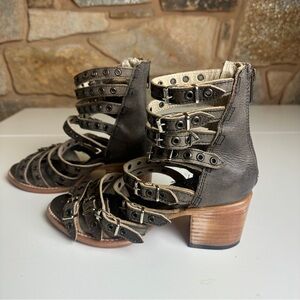 Freebird Casandra Multi-Strap Buckle Heeled Gladiator Sandal